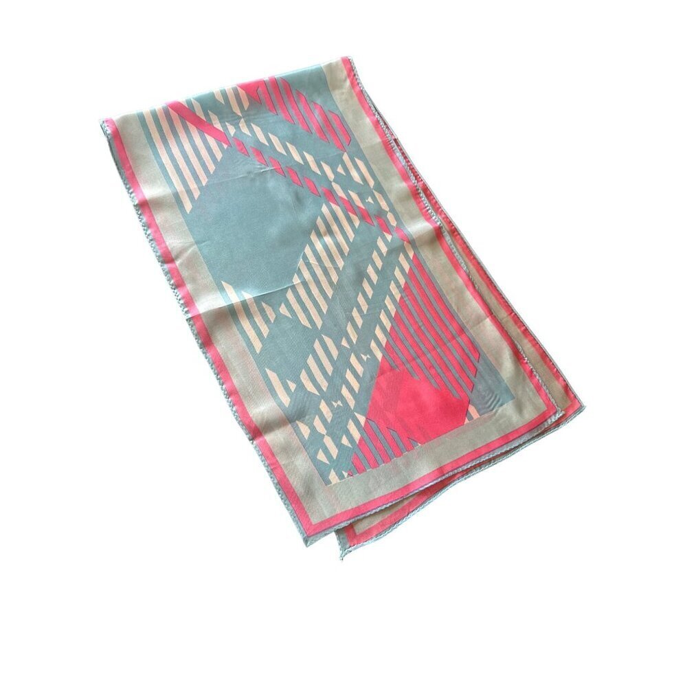Vintage Hand Printed Acetate‎ Scarf Made In Japan
